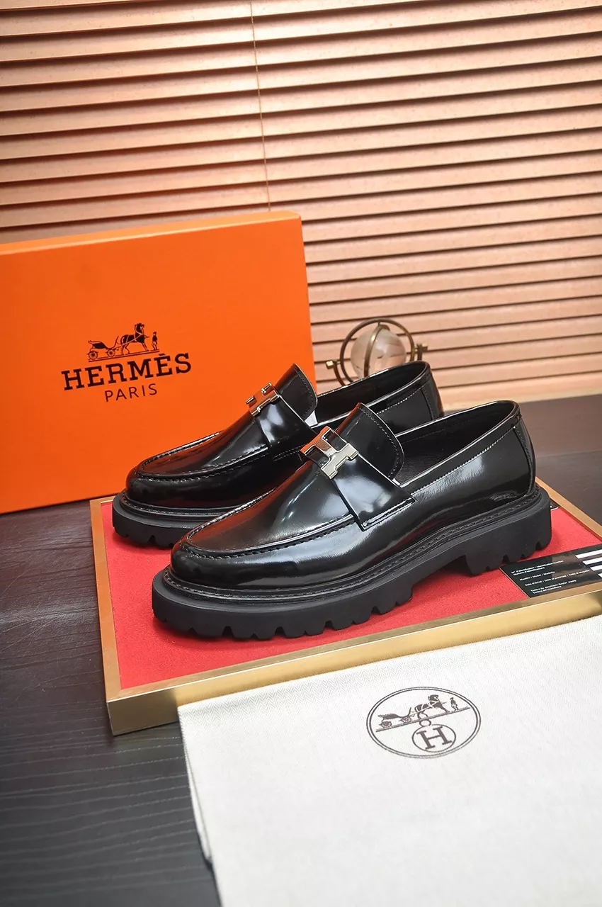 hermes cuir chaussures pour homme s_12b4371